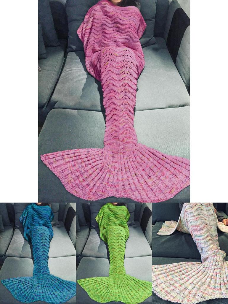 Fairy Tail Wool Mermaid Blanket With Heart Pattern For Cozy Home Decor
