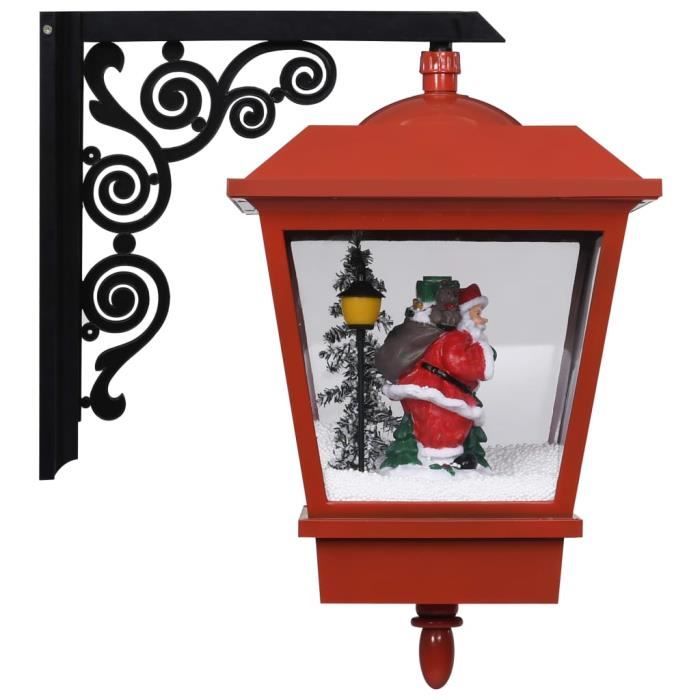VidaXL Christmas Wall Lamp LED Lights and Santa Claus Red 40x27x45cm