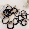 Korean Black Elastic Hair Tie for Women - Seamless & Basic Ponytail Rope Headband