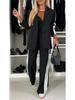 2024 Autumn/Winter Women's Long-Sleeve Turn-Down Collar Casual Suit Set