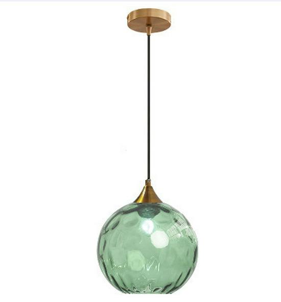 Nordic Colorful Water Ripple Glass Sphere Pendant Lamp for Bedroom or Bar.