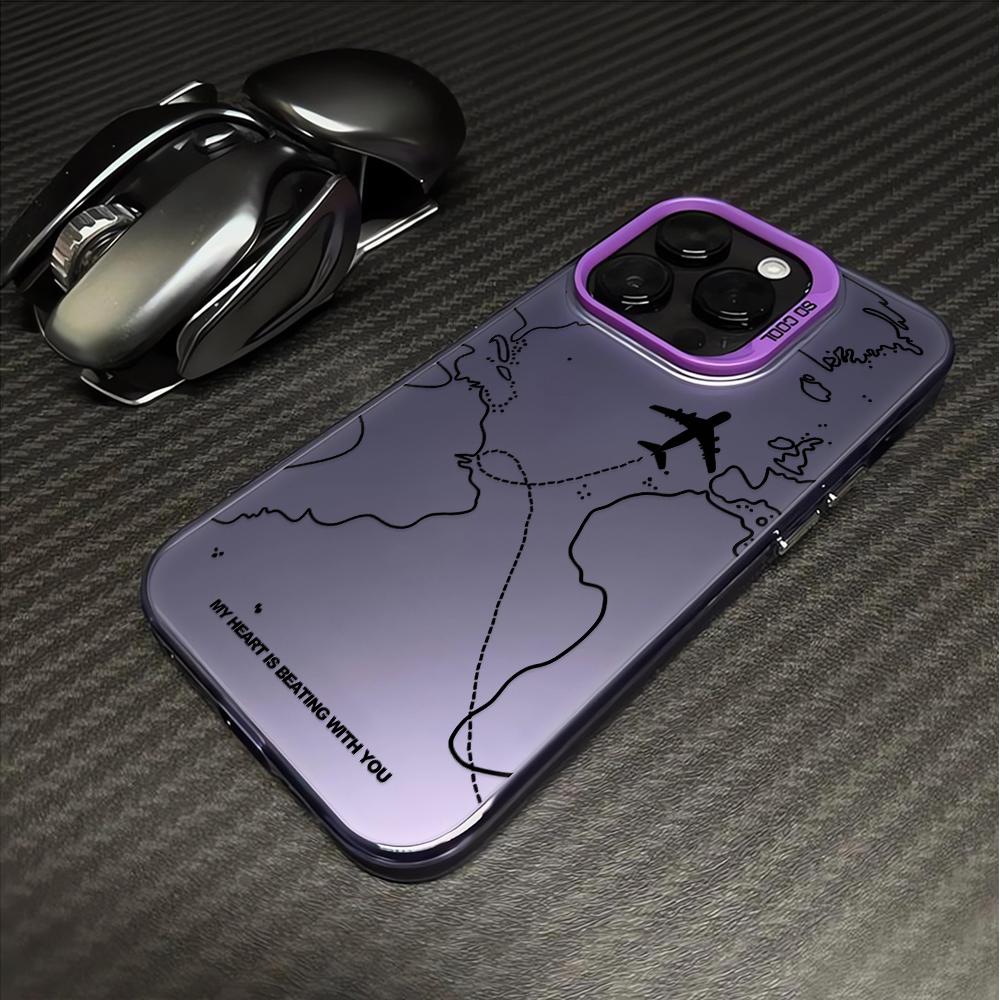 Travel-nspired Airplane Route Desian Phone Case For iPhone 15 14 13 12 11 16 Pro Max 16E 7 8 Plus X XR XS SE2 Soft Cover