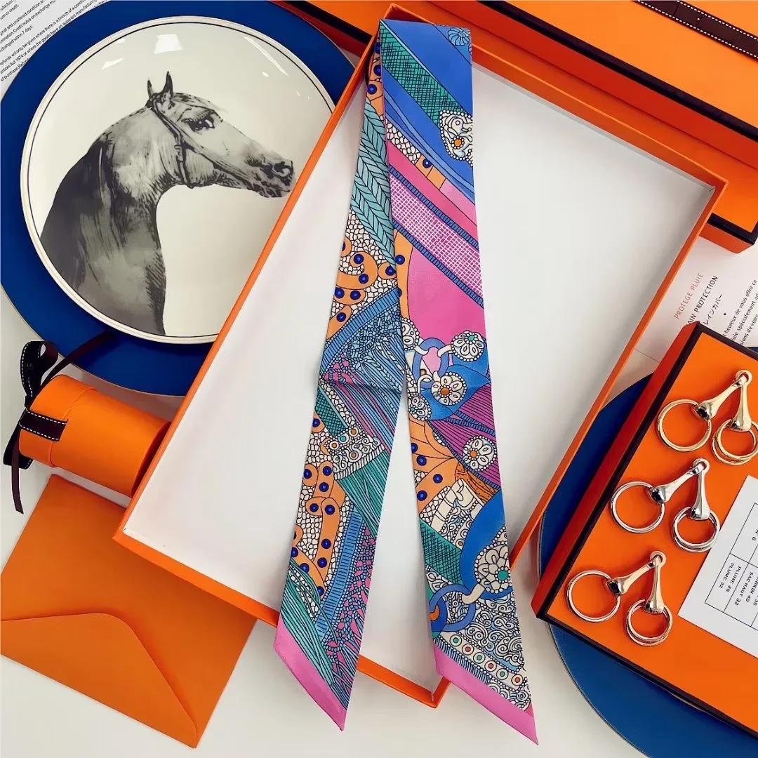 

100% Mulberry Silk Ribbon Long Hair Bows Scarf Headscarf Fashion Hair Ties Ribbons Multifunctional Headband Bandana Hair 5x88cm