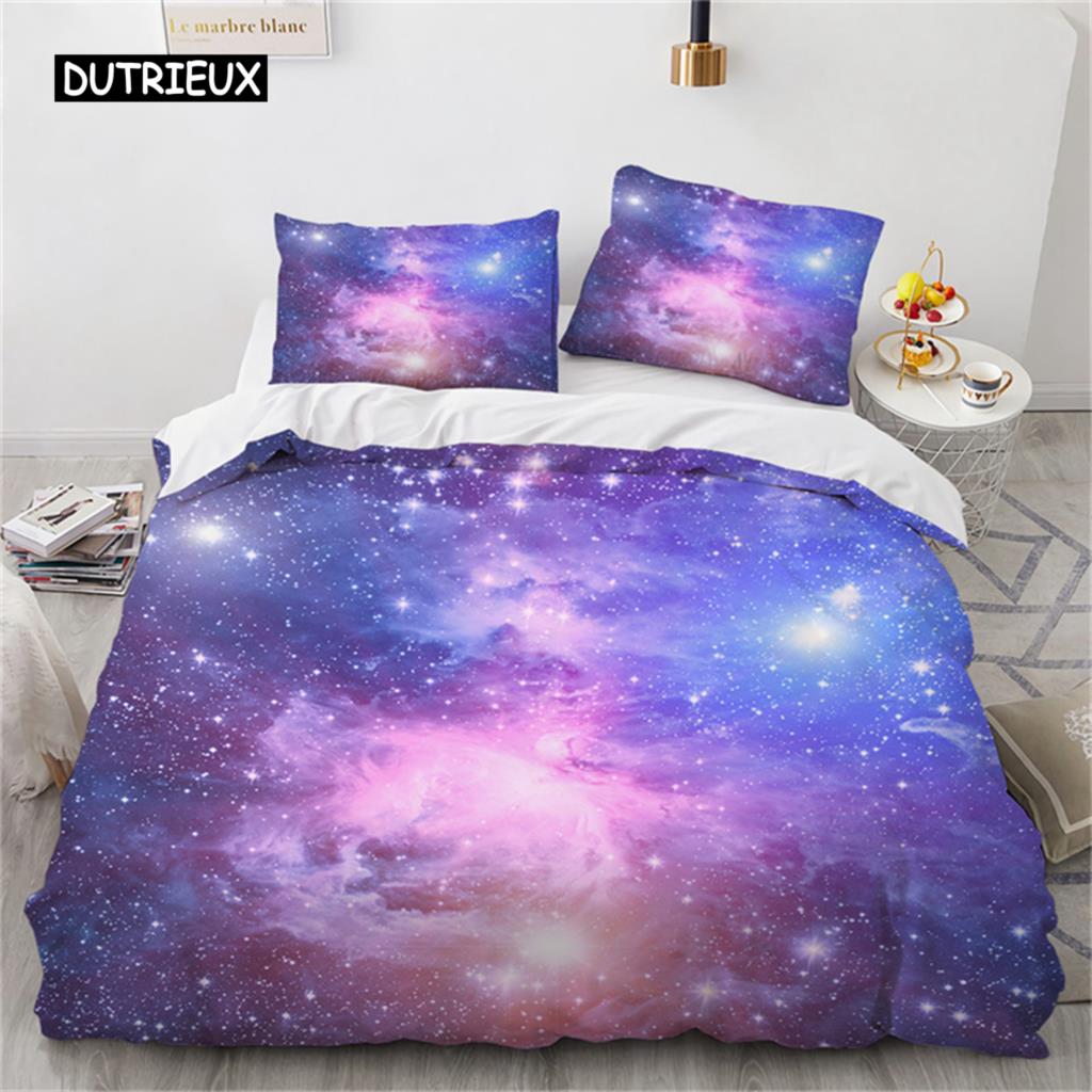Fantasy Galaxy Duvet Cover Twin King Size for Teens Kids Boys Starry Sky Bedding Set Microfiber Outer Space Theme Cover Bedroom