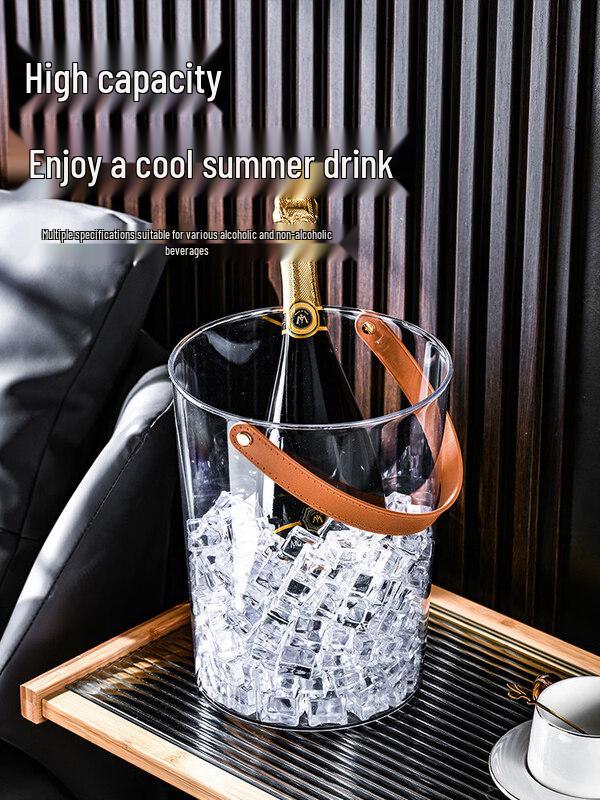 ZISIZ Transparent Glass Ice Bucket