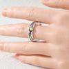 Vintage Hand Carved Heart Women's Ring Three Color Metal Geometry Daily Wear Party Jewelry Anniversary Gift