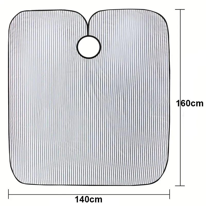 BEPAN Large Size Salon Striped Haircut Cape Unisex Non-Stick Anti-Static Apron with Adjustable Snap Closure for Hairdressing Styling