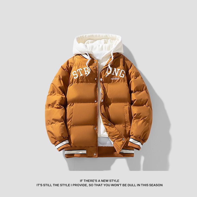 

Мужская модная хлопковая куртка с капюшоном в гонконгском стиле - Свободный, утолщенный дизайн для осени/зимы M