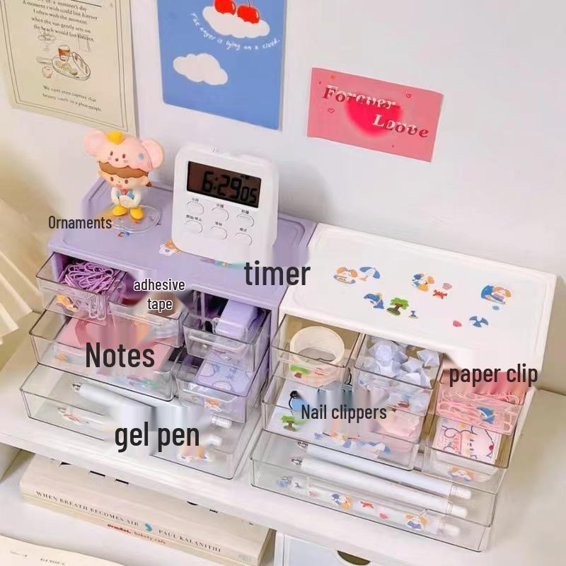 Schreibtisch-Schmuckschublade mit sechs Fächern für Studentenwohnheime