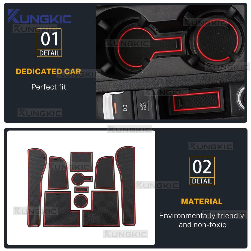 For Volkswagen VW Golf 7 7.5 MK7 MK7.5 2013 2014 2015 2016-2020 Silicone Car Non-Slip Door Groove Mats Gate Slot Cup Pad Mat
