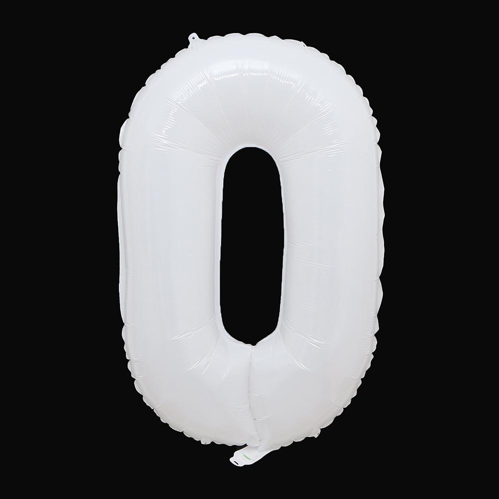 40inch White Number Foil Balloons Figure Digit Happy Birthday Party Wedding Decoration Kids Toy Helium Globos Wholesale Balloon