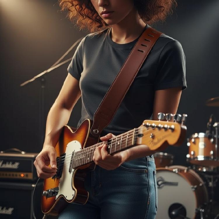 Versatile Leather And PU Strap Compatibility With Guitars Ukuleles Basses Ergonomic for Various Body Types