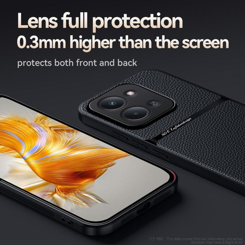 Für Redmi 15C 171mm 15 171mm 14C 4G 13C 4G Leder Litschi-Textur mit Ultra-dünner Slim Handyhülle