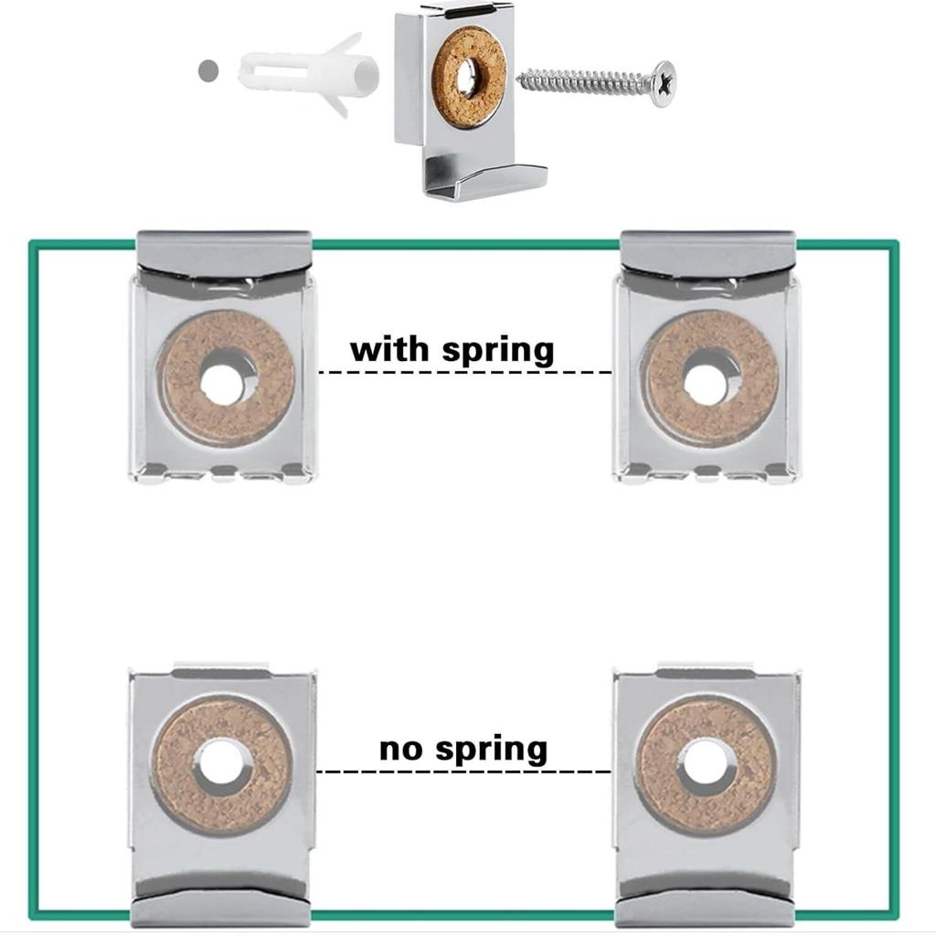 4 Pcs Mirror Bracket, Square Mirror Bracket, Frameless Glass Wall Mount