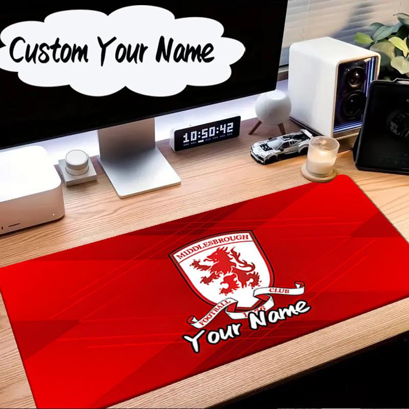 Custom Name Mouse pad Middlesbrough Football Club Crest Mouse Pad Desk Mat, Non-Slip Rubber Backer Pad For Computer Notebook Gaming Mouse Pad Gift
