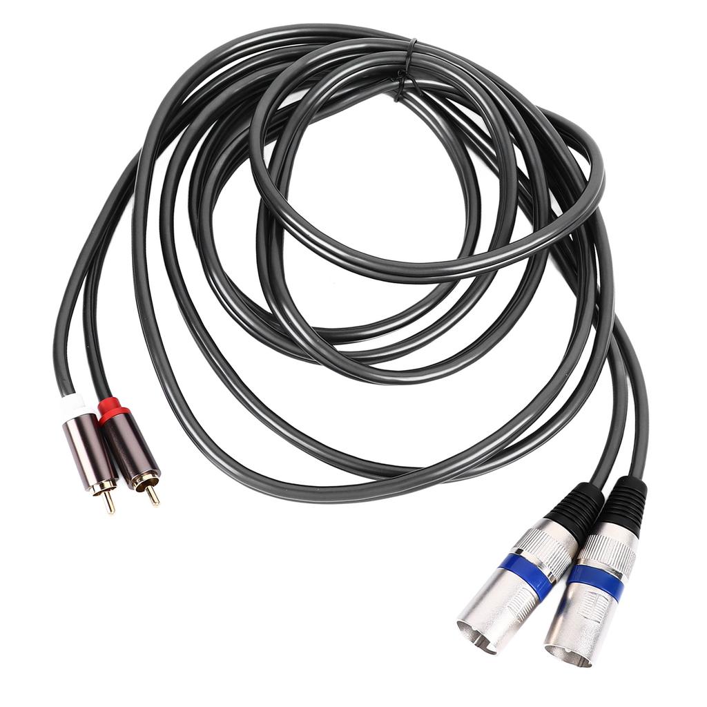 2 RCA to 2 XLR Cable Male Flexible PVC for Home Theater Audio Device Connection 3meter