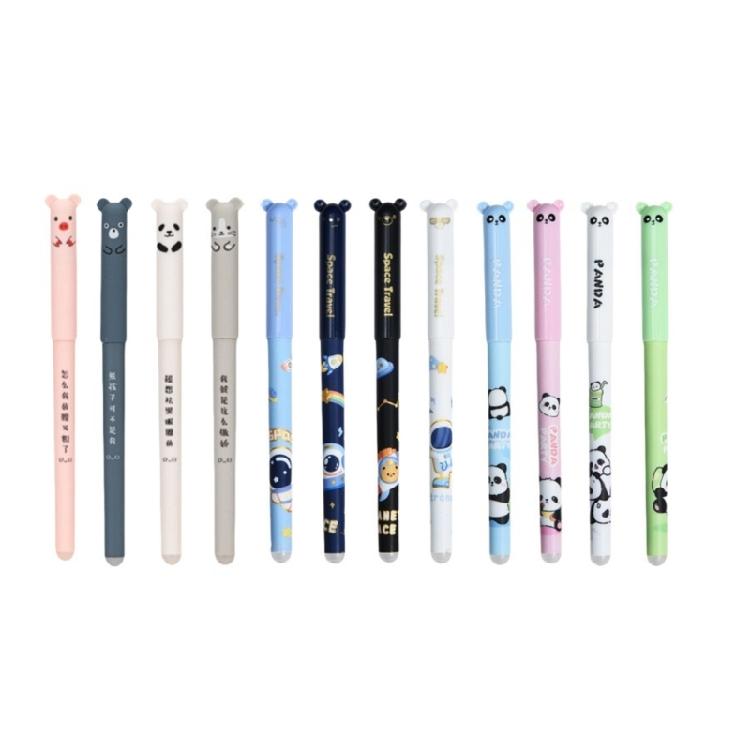 

10Pcs Random Print Erasable Pen 0.5mm Gel Inks Pen Plastic Construction Error Correcting Feature For Daily Tasks Use 1