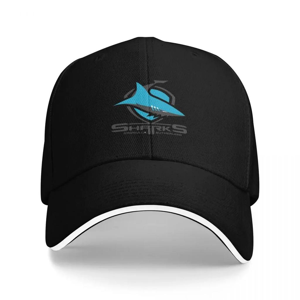 Black Shark On Shield Baseball Cap Golf Custom Fishing Black Elegant Womens Hats Mens