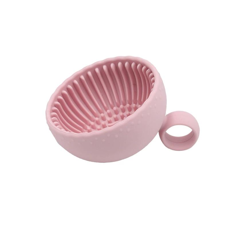 Makeup Brush Cleaner Folding Powder Puff Cleaning Bowl Cosmetic Eyeshadow Brush Clean Mat Cleaning Tool Silicone Scrubber Box