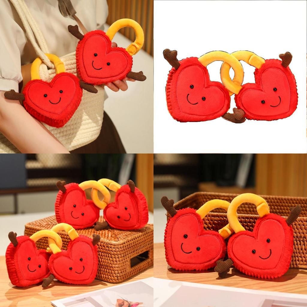 Heart Lock Plush Toy Couple Gift For Valentines Day Romantic Decor