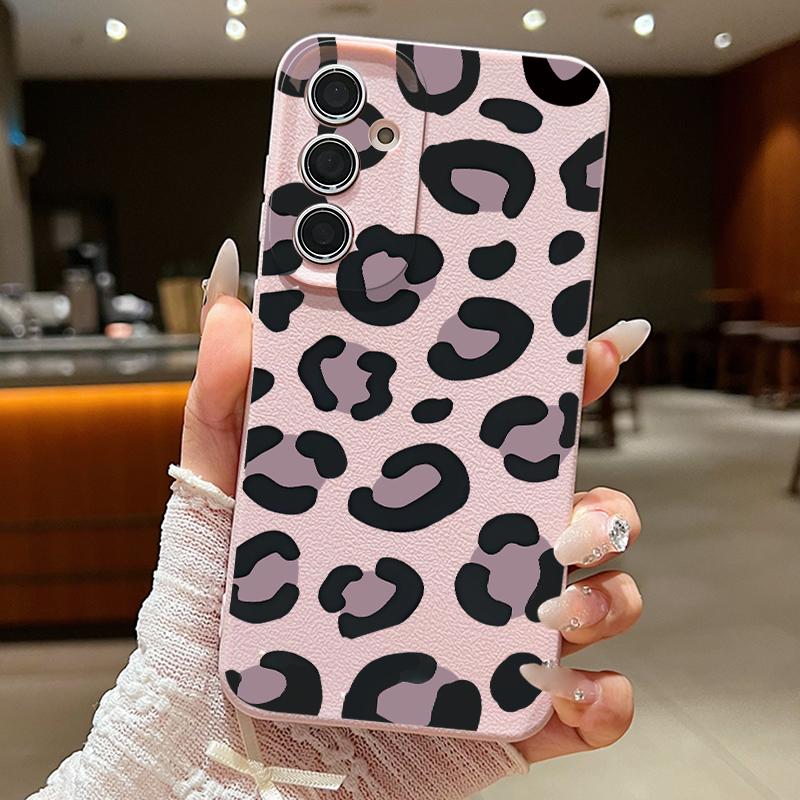 Leopard Printed TPU Phone Case For Samsung Galaxy S26 S25 S24 S23 Ultra S22 Plus S25 FE Edge Soft Silicone Leather Texture Cover