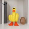 Outdoor Garden Decor Funny Middle Finger Duck Resin Figurine, Hand-Painted Cheeky Statue, Weatherproof Indoor Niche Landscaping Statue for Desk