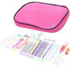 100 Pcs Crochet Hooks Set DIY 22 Crochet Set with Small Accessories for Knitting Enthusiasts BeginnersPink