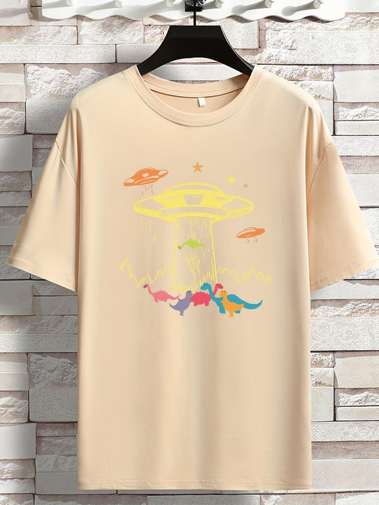Unisexs Vintage Alien And Ufo Print Graphic Prints T Shirt Summer Oversize Tee Unisex Streetwear Novelty Harajuku Comfortable Top