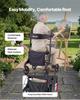 Rollator Walker with Seat for Seniors, Foldable Lightweight Rolling Walker, Carbon Fiber Mobility Walking Aid with 8" Solid PVC Wheels and Adjustable
