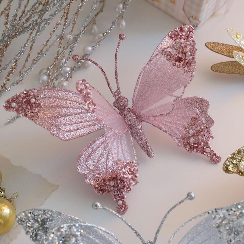 Bright Butterfly Dragonflies Christmas Decorations For Indoor Outdoors Use Efficient Plastic Hanging Ornament Set