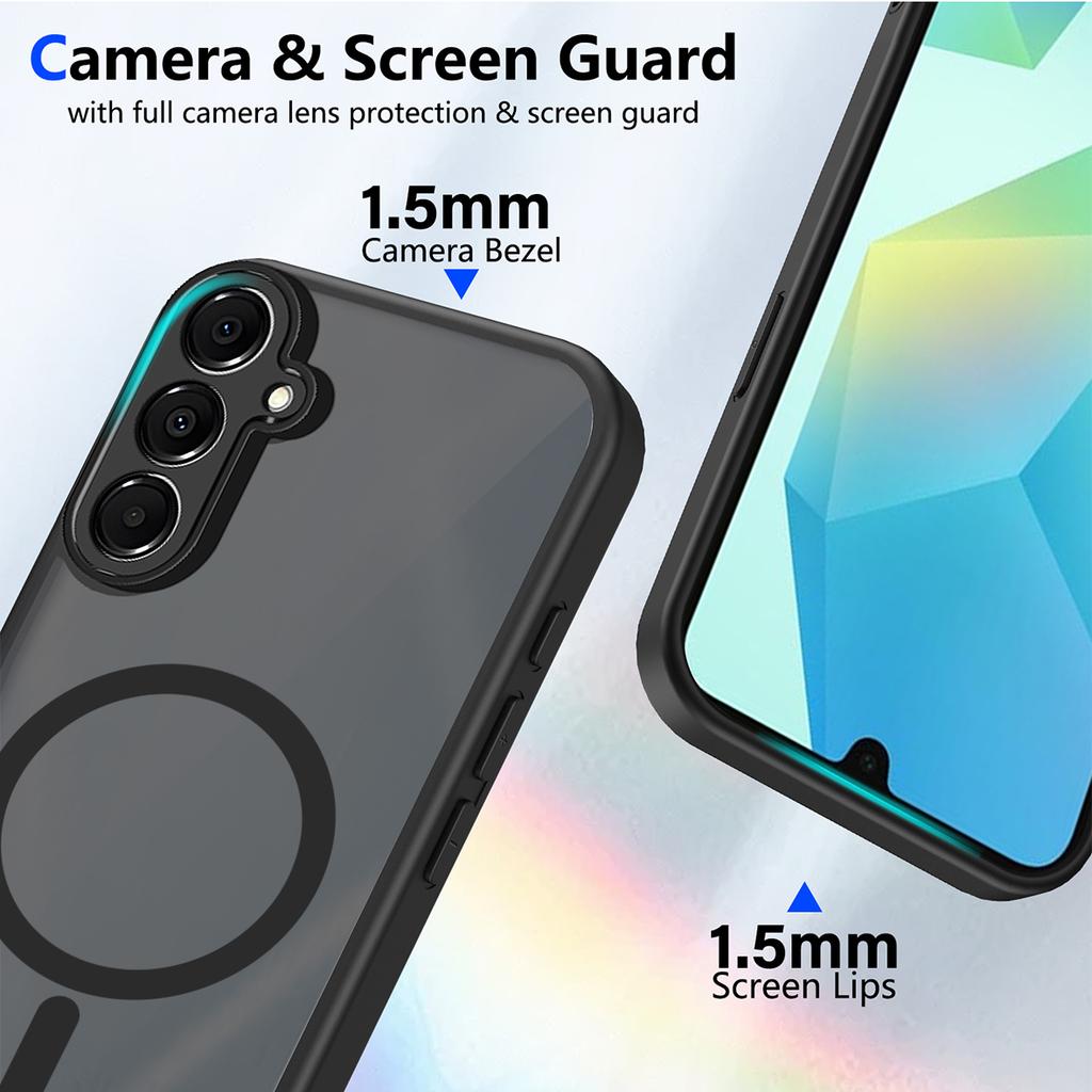 For Samsung Galaxy A16 4G/5G Magnetic Case Skin Touch Matte Translucent PC + TPU Anti-Drop Phone Cover