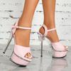 Women's Shoes Spring Clear Heels Sexy Sandals Slipper Girls Shoe for Party Club 14cm Heel 4cm Platform LFD-B3664