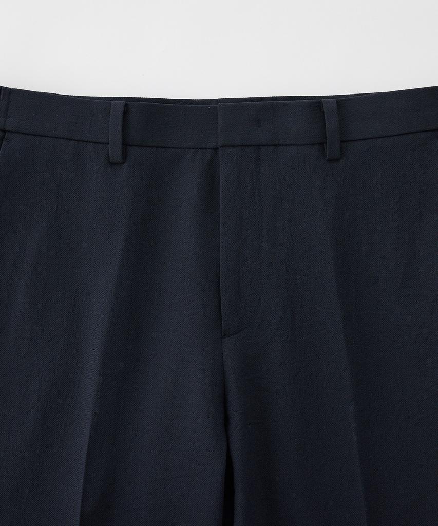 STCO Texture Polyester Soft Slacks_Navy (Straight Fit)_Spaxb06Csn