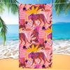 Leuchtend Pinkes Leoparden-Strandtuch Flachdruck Tropisches Geparden-Mikrofaser-Badetuch für Sommerreisen, Pool, Camping, Yoga, Geschenk
