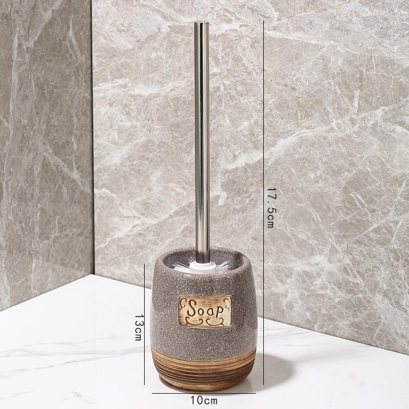 

Туалетная щетка с длинной ручкой и керамическим держателем, съемная мягкая щетина для глубокой очистки фиолетовый