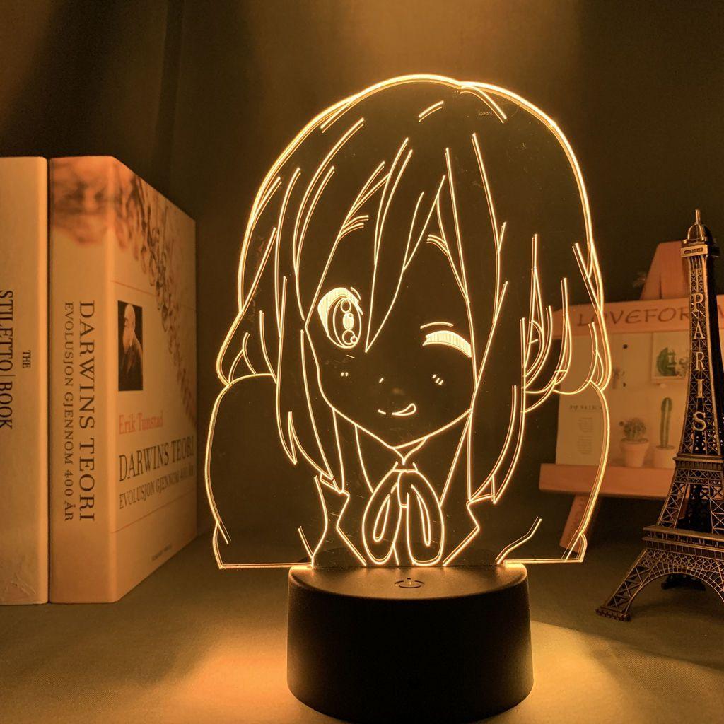 Anime K-ON Noční světlo Figurka Hirasawa Yui Měnící barvy Stolní lampa Dekorace do ložnice Dárek