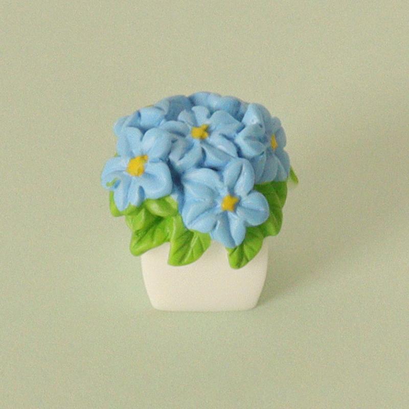 

1 шт. кукольный домик, мини-цветок, имитация миниатюрного цветочного горшка, аксессуары для куклы, реквизит для съемки, украшение своими руками синий