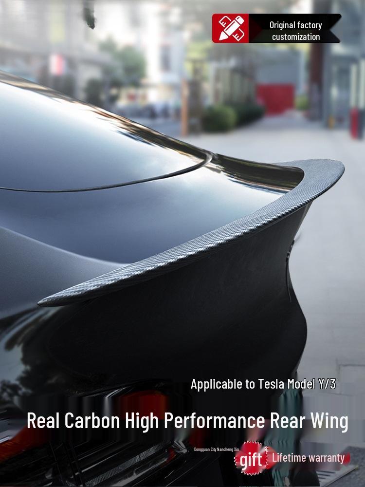 Tesla Model 3/Y Refreshed Dry Carbon Fiber High-Performance Rear Spoiler