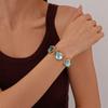 Fashion Bracelet Light Luxury Clavicle Chain Minimalism Blue Necklace Earring  Women