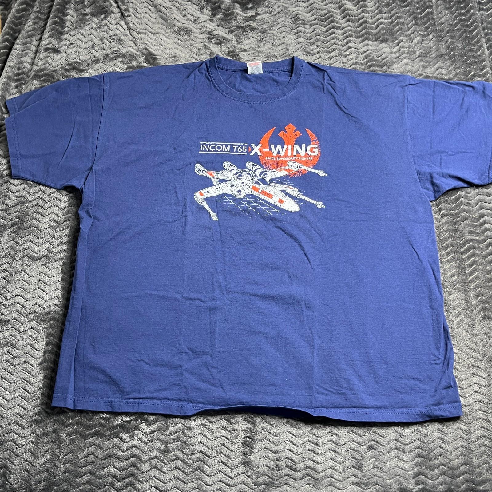 Starwars X Wing Starcraft Mens Size 3XL Blue Graphic Short Sleeve T Shirt L