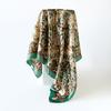 Vintage-print Silk Scarf, 90×90cm, Faux Silk Headscarf, Glossy Satin Headscarf, Head-wrapping Scarf