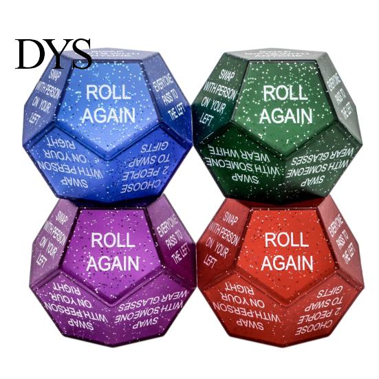 Group Activity Props Santa Swap Gift Exchange Dice, 12-Side Glitter Game Christmas Stocking Stuffers, Ideas Secret Party Favors Dice for Family Party,