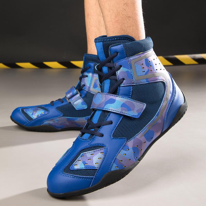 Spring and Summer New Men's and Women's Fitness Training Shoes Boxing Shoes High-top Fighting Shoes Velcro Sneakers