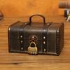 Wooden Organizer Retro Decorative Supplies Wood Vintage Pirate Treasure Chest for Photography
