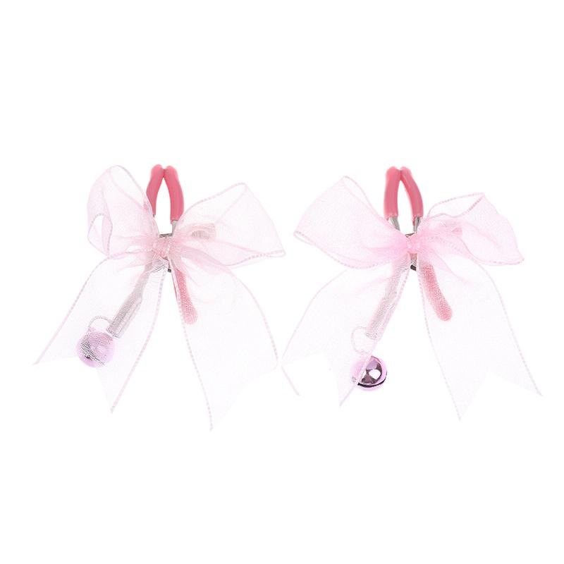 1 Pair Bells Lace Metal Bondage Nipple Clamps Chain Clips Labia Slave Women Toys Adult Sex Games Breast Stimulate