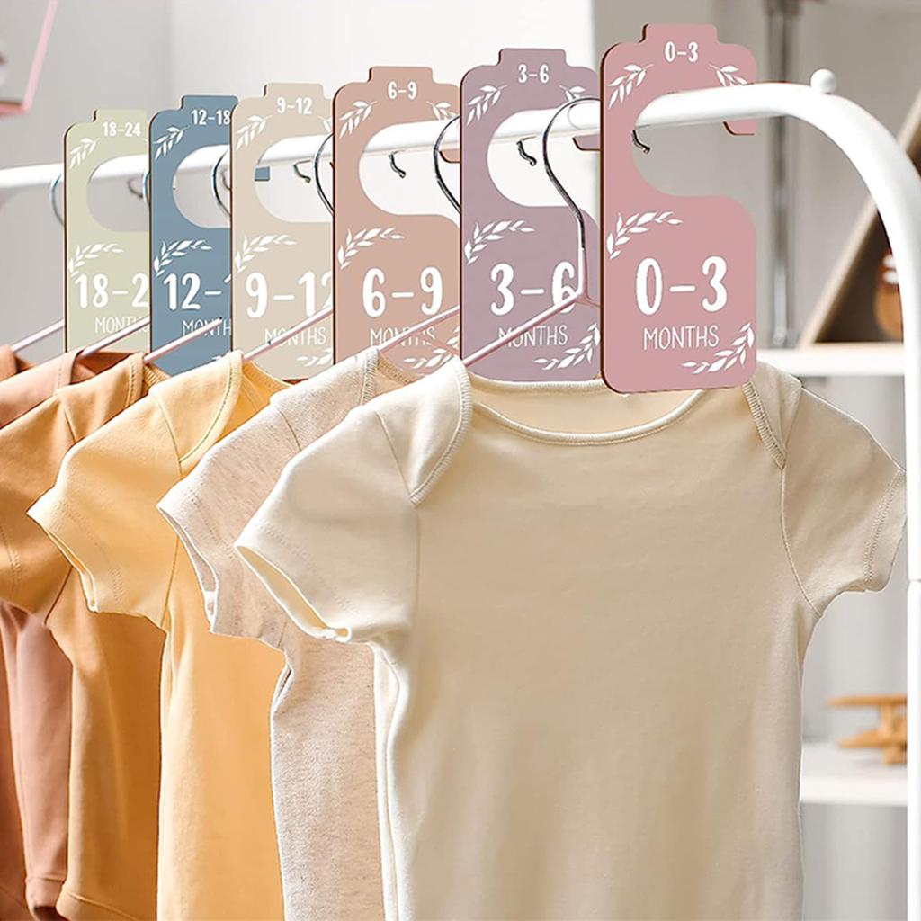 Pack of 8 Nursery Wardrobe Divider Wooden Dividers for Baby Wardrobe Double Sided Wardrobe Partition Clothing Divider