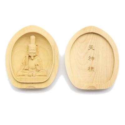 Spezielle Buddhistische Statue Sugawara no Michizane Räuchergefäß Buddha Wächter Hoch x Buchsbaumholz 17614 Kuritas [Schutzgott] Lotusförmig