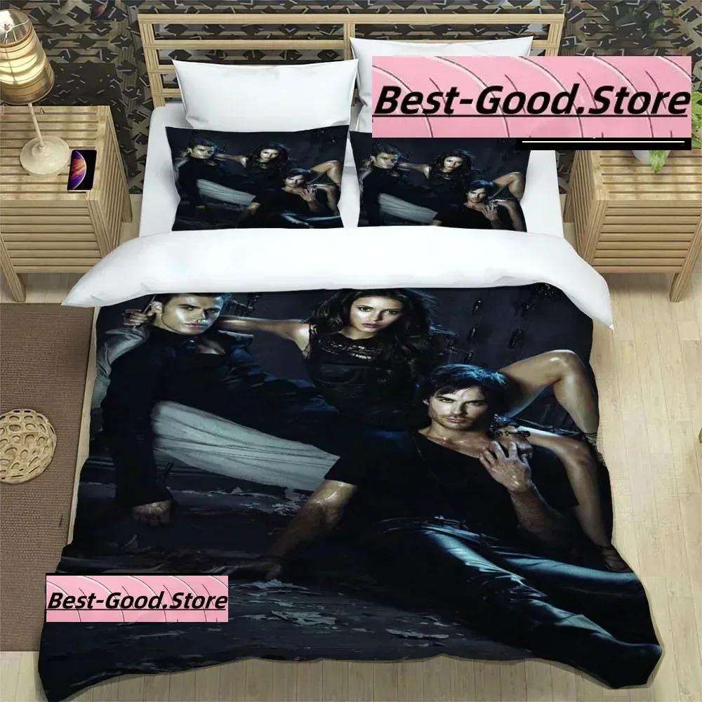 Vampire Diaries Damon Salvator Bedding Set Printed Bed Set With Pillowcase Duvet Cover Soft Single Double Queen Super King Size