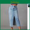 Skirt Denim Aline 2024 Spring Crossborder Trade Style With Flirty Slit