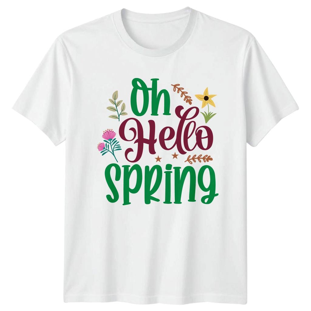 Oh Hello Spring Womens T-Shirt Floral Botanical Nature Seasonal